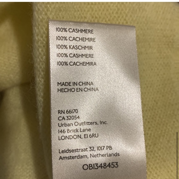 Free People Poppy Cashmere Sweater Size Large Yellow - Picture 5 of 5